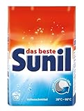 Sunil aktiv Pulver - Vollwaschmittel - für 19 Wäschen - Flecklösekraft, hautverträglich, mikroplastikfrei, vegan - 1,2 kg