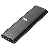 Philips Externe Portable SSD 2 TB - Ultra Slim SATA Ultra Speed USB-C, Lesegeschwindigkeit bis zu 550 MB/s, Aluminium