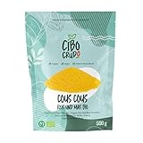 Mais und Reis Couscous - 500 g. 70% Mais und 30% Reis. Couscous Glutenfrei von Natur. Reich an Kohlenhydraten und Ballaststoffquelle. Vielseitig für Süße oder Herzhafte Rezepte.