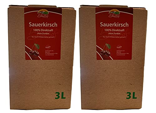 Bleichhof Sauerkirschsaft - 100% Direktsaft OHNE Zuckerzusatz, Bag in box (2x 3l)
