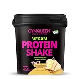 GymQueen Vegan Protein Bananenbrot 450g, köstlicher Shake aus Erbsen- und Reisprotein, 79g pflanzliches Protein pro 100g, zugesetzte BCAAs, cremig leckerer Geschmack
