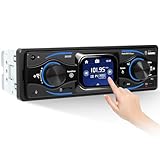 CAMECHO 1 Din 2.17 Zoll Smart Touch HD Bildschirm Auto Autoradio Bluetooth Handsfree Digital Media Player with 7-Color Backlight FM Radio Auto MP3 Player USB Charging/Type-C/AUX-IN + Fernbedienung