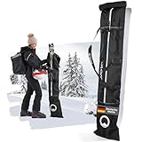 Otaro Skitasche Premium (1 Paar Ski & Skistöcke) Premium Skisack | Auch als Langlaufski Tasche mit abnehmbaren Schultergurt | Skitasche Skisack, Ski Taschen Set, Sack wasserdicht