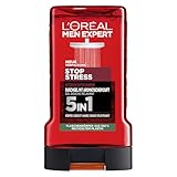 L'Oréal Men Expert Duschgel und Shampoo für Männer, Duschbad zur Reinigung von Körper, Haar und Gesicht, Herren Körperpflege für langanhaltende Frische mit aromatischem Duft, Stop Stress, 1 x 250 ml