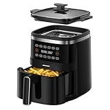 HEINNER HAFG-B5BK2600 Luftfritteuse XXL 5L | 2600W ölfreie Heißluftfritteuse | Digitale Touch-Steuerung & | 8 voreingestellte Programme | Gesundes fettarmes Kochen | Schwarz | 5 Jahre Garantie
