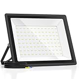 Viuisie 100W LED Strahler Außen, 11000LM, 6500K, IP66 Wasserdicht, Kaltweiß Flutlicht, Superheller Scheinwerfer, Ideal für Courtyards, Garten, Construction Sites und Parking Lots (100W1P)