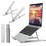 AiTodos® Laptop Ständer, Aluminiumlegierung, Laptop Ständer 6 Gänge Anpassen, Leicht, rutschfest, Faltbarer Tragbarer, Laptopständer - Einfache Wärmeableitung