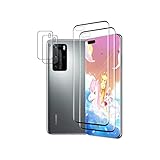 Rcokas für Schutzfolie Huawei P40 Pro Panzerglas Huawei P40 Pro Displayschutz Huawei P40 Pro Folie [2+2 Stück][Huawei P40 Pro 5G][9H Härte][HD Kameraschutz][Ultra-klar][Anti- Kratzer]