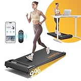Walking Pad für Zuhause mit Neigung, kompaktes Laufband für Büro, 1-8km/h, LED-Display, App-Steuerung, doppelter Stoßdämpfung, bis 120kg, tragbar und montagefrei,ideales Laufband für Zuhause und Büro