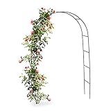 Relaxdays Torbogen Rankhilfe für Kletterpflanzen und Rosen 240 cm, Rosenbogen aus Metall witterungsbeständig, grün, 240 x 140 x 38 cm