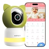Outinput 2K/4MP WLAN Babyphone mit Kamera, Überwachungskamera Innen für Haustier, Fütterungserinnerung, Schlaflieder, Nachtlicht, 2-Wege-Audio, Nachtsicht, Bewegungs/Weinen/Temp/Feuchtigkeitserkennung