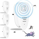 Ultraschall-Schädlingsvertreiber,Mäusevergrämer,Multi-Insektenschutzmittel - Ultraschall Schädlingsbekämpfer gegen Mäuse Ratten - Plug and Play, Werkt auch für Kakerlaken, Ameisen, Mücken, Fliegen