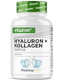 Hyaluronsäure Kollagen Komplex - 240 Kapseln - Premium: Mit bioaktives Biotin, Selen, Zink, natürliches Vitamin C aus Acerola & Silizium aus Bambus - Laborgeprüft