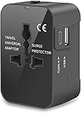 Reiseadapter Weltweit Universal Reisestecker, Internationaler Steckdosenadapter mit USB C & USB A Universal AC Steckdose Travel Adapter für USA EU Thailand Italien Deutschland