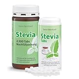 Sanct Bernhard Stevia-Tabs - 600 Tabs im Dosierspender + 2.500 Tabs Nachfüllpackung