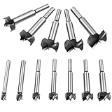 Flintronic Professional ForstnerBohrer, 12 Stück Forstner Bit, Cutter mit Rundschaft, Bohrer für Holz, Zubehör Bohrmaschine für Holzbearbeitung(10,12,15,18,20,22,25,26,28,30,32,35mm)
