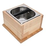 EDELSTAHL-KLOPFBOX MIT HOLZBODEN, KAFFEE-ZUBEHÖR FÜR HAUS-BARISTA (Log color base + powder bucket set small size)