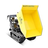 BAMATO Mini Raupendumper MTR-500PRO | Zuladung: bis 500 kg | kraftvoller 9 PS Motor | 6 Vorwärts- und 2 Rückwärtsgänge | integrierte Kipphydraulik | Motorschubkarre Dumper