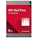 WD Red Plus interne Festplatte NAS 8 TB (3,5 Zoll, Workload-Rate 180 TB/Jahr, 5.640 U/min, 256 MB Cache, 215 MB/s Übertragungsrate, NASware-Firmware für Kompatibilität, 8 Bays) Rot