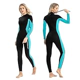 WDSBZNB Neoprenanzug 3mm Neoprenanzug for Damen for Schnorcheln, warm, kältebeständig, einteiliger Neoprenanzug mit Reißverschluss auf der Rückseite for Schwimmen, Treiben, Surfen(XS)