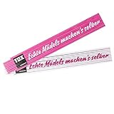 TOX 09969002 Meterstab 2 mtr. pink/weiß, mit Aufdruck Mädels machen´s selber, Gliedermaßstab für echte Powerfrauen, 1 Stück Zollstock