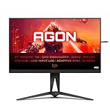 AOC AGON AG275QZN - 27 Zoll QHD Gaming Monitor, FreeSync Premium , 0,5 ms, 240 Hz (2560x1440, DisplayPort, HDMI, USB Hub) schwarz/rot