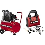 Einhell Kompressor TC-AC 190/24/8 (1500 W., max. 8 bar, 24 l-Tank, 165 l/min Ansaugleistung, Drehzahl 2850 min^-1, Druckminderer, Manometer, Ölschmierung, inkl. 10-tlg. Druckluftset)