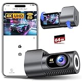 CIEVIE Dashcam Auto Vorne 4K, 1,5' IPS Display & 5G WiFi & 64GB Karte, 360° Drehbar Mini Dash Cam, Auto Kamera mit WDR Nachtsicht, 24/7 Parküberwachung, G-Sensor, Loop-Aufnahme, 170° Weitwinkel, C200
