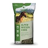 Speed ALPENWIESEN COBS, 1 x 20 kg, Heucobs von frischen Alpenwiesen, Pferdefutter ohne Melasse und Zusatzstoffe, zum Einweichen, Perfekter Raufutterersatz