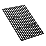 Wiltec Gusseisen Grillrost 29 x 38 cm, Grillgitter für Holzkohlegrill & Gasgrill, Gussgrillrost für BBQ, Grilleinsatz matt emailliert eckig