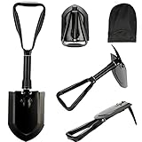 Klappspaten 58cm,Klappbarer Schneeschieber, 50# Klappspaten Camping Hochfester Extra Stabiler Schaufel Aus Kohlenstoffstahl Mit Tragetasche, FÜR Outdoor-Wandern Jagen Car Emergency Gifts for Men