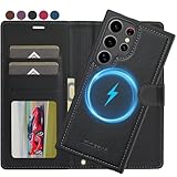 Ailicici für Samsung Galaxy S21 Ultra Hülle, 2-IN-1 Abnehmbare magnetische Hülle, Kabelloses Laden, Kartenfach Leder Case, Handyhülle RFID Klapphülle, Schutzhülle für Samsung S21 Ultra 5G