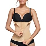 KUMAYES Korsett Damen Waist Trainer Cincher Korsage Taillenformer Bauchweggürtel Corsage Shapewear Damen bauchweg (Beige, S)