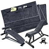 YSWOVUO Fitness Handtuch, 120 x 50 cm Gym Handtuch Mikrofaser mit Reißverschlusstasche, Sporthandtuch Saugstark, Leicht, Gym Towel für Fitnessstudio und Training (Grey)