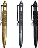 saijer Tactical Pen,3 Stück Taktischer Kugelschreiber 3 Farben Multifunktional Aluminium mit Glasbrecher Tool Business Stift für Tactical Defense