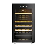 Haier Weinklimaschrank 50 SERIE 3 HWS34GGH1 I Weinkühlschrank für 34 Flaschen I Moderner Wine Fridge mit UV-Glastür & 5 Holzregalen I Wine Cooler mit Wi-Fi & Touch-Display I Vibrationsarme Lagerung