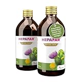 Hepafar Drink – 2 x 500 ml für 40 Tage – Mariendistel, Grüner Tee, Mangan, Löwenzahn & Artischocke – LeberTee – 80% Silymarin – Sensilab