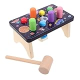 DIKACA Hölzerne Klopfbank Mit Hammerspielzeug. Hölzerne Klopfbank Mit Birdie-Hammer. Hand-Auge-koordination Bei Kleinkindern.