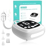 Nasensauger Baby Elektrisch, Elektrische Nasensauger mit 9 Saugstufen und 3 Silikonspitzen, Baby Nasensauger Elektrisch für Kleinkinder und Säuglinge mit Musik, LED-Licht