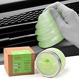 ToysButty Auto Reinigungsgel Detailing Kit, Innenraum Auto Reiniger mit High End Grüner Apfel Duft Reinigungsknete im edlen Glas, Staubreinigungsgel für Tastatur Apple Laptop Auto Reinigungsprodukte