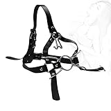 BDSM O Ring Steel Metal Mouth Gag Spinnenknebel mit Ring Steel Spider Gag Mundknebel metall Nasenhaken mit verstellbar Pferdekopf Fesselgurte Sexspielzeug für Frauen und Männer