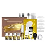 Augenbrauen Und Wimpernhebewerkzeug,Augenbrauen Lifting & Wimpernlifting Set 2-in-1, 4–6 Anwendungen, für dichtere Augenbrauen und langanhaltend geschwungene Wimpern, Natural Look Eyebrow (Braun)