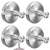 OYIWINMI 4 Pack Saugnapf Haken-Wandhaken Edelstahl，Vakuum Saugnapf Haken Praktische Handtuchhaken mit Saugnäpfen für Badezimmer und Küch，Handtuchhalter Ohne Bohren，11LB Belastbar (Silber)