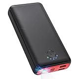 JIGA Power Bank 27000mAh Externer Akku Tragbares Ladegerät USB C Powerbank mit Taschenlampe, Eingängen und Ausgängen Handy Ladegerät Akku Kompatibel mit iPhone 15 14 13 12 Pro Samsung Huawei iPad usw