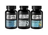 ESN Performancebundle, 3er Bundle aus Ashwa+, Athlete Stack Men & Omega 3, alle essentiellen Vitamine, Mineralstoffe, hochdosiertes Fischöl & Ashwagandha Wurzelextrakt KSM-66®- made in Germany