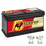 Banner Vliesbatterie AGM Running Bull 92AH 12V Batterie inkl. Polklemmen Auto Boot Wohnmobil