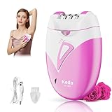 Epilierer Damen,Tragbarer epilierer damen gesicht,Schnurloser Epilierer mit 2 Geschwindigkeiten und LED-Licht,Für Epiliergeräte für Gesicht, Achselhöhlen, Arme und Bikinizone.