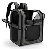apollo walker HundeRucksack und KatzenRucksack für Große/Kleine Haustiere(2-15KG) - Gepolsterter Rückenstütze Hundetasche Atmungsaktiver Netz-Tierrucksack für Wandern, Reisen, Outdoor Grau