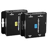 VEDINDUST HDMI Extender 200ft Über Cat5e/Cat6 Kabel - Ethernet RJ45 Auf HDMI Übertragung - Repeater Adapter Unterstützt EDID 1080p 3D HDCP POC (Benötigt Nur TX-Strom)