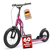 STAR SCOOTER Kinder Tret Roller ab 7-8 Jahre | 16/12 Zoll Mixed City Kick Scooter Luftreifen | Berry